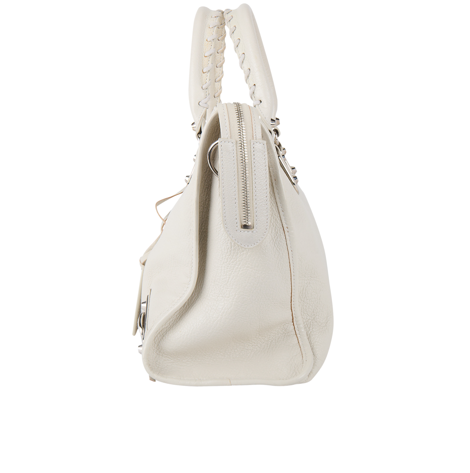 City Bag, &pound;595, Handbags, Cream, Leather, Bottom view